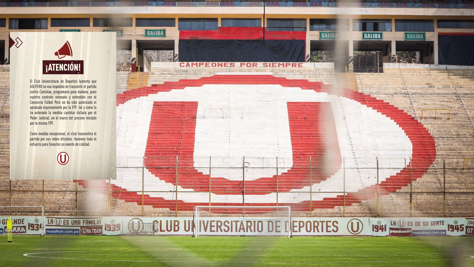 Universitario informó que juega, pero GOLPERU no transmitirá sus partidos por culpa de la Federación