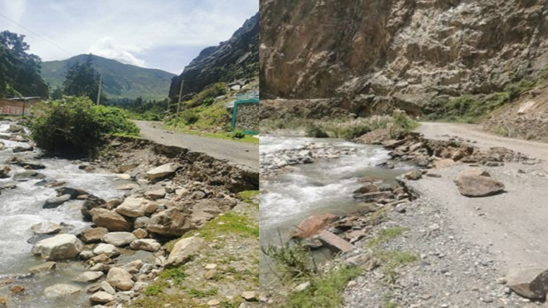 Áncash: 50 metros de vía vecinal afectada 
Foto: Andina