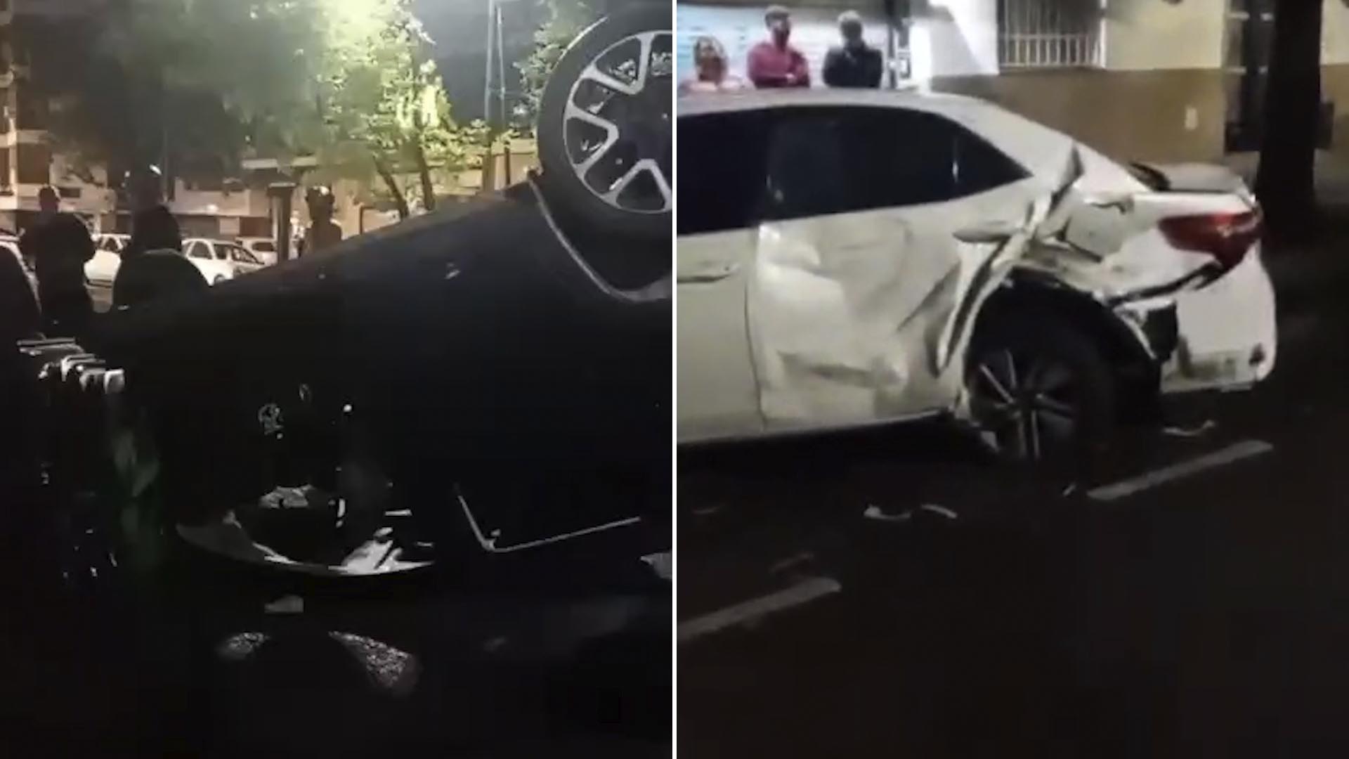 Manejaba borracha y chocó contra dos autos estacionados en el límite entre Caballito y Flores: cinco heridos