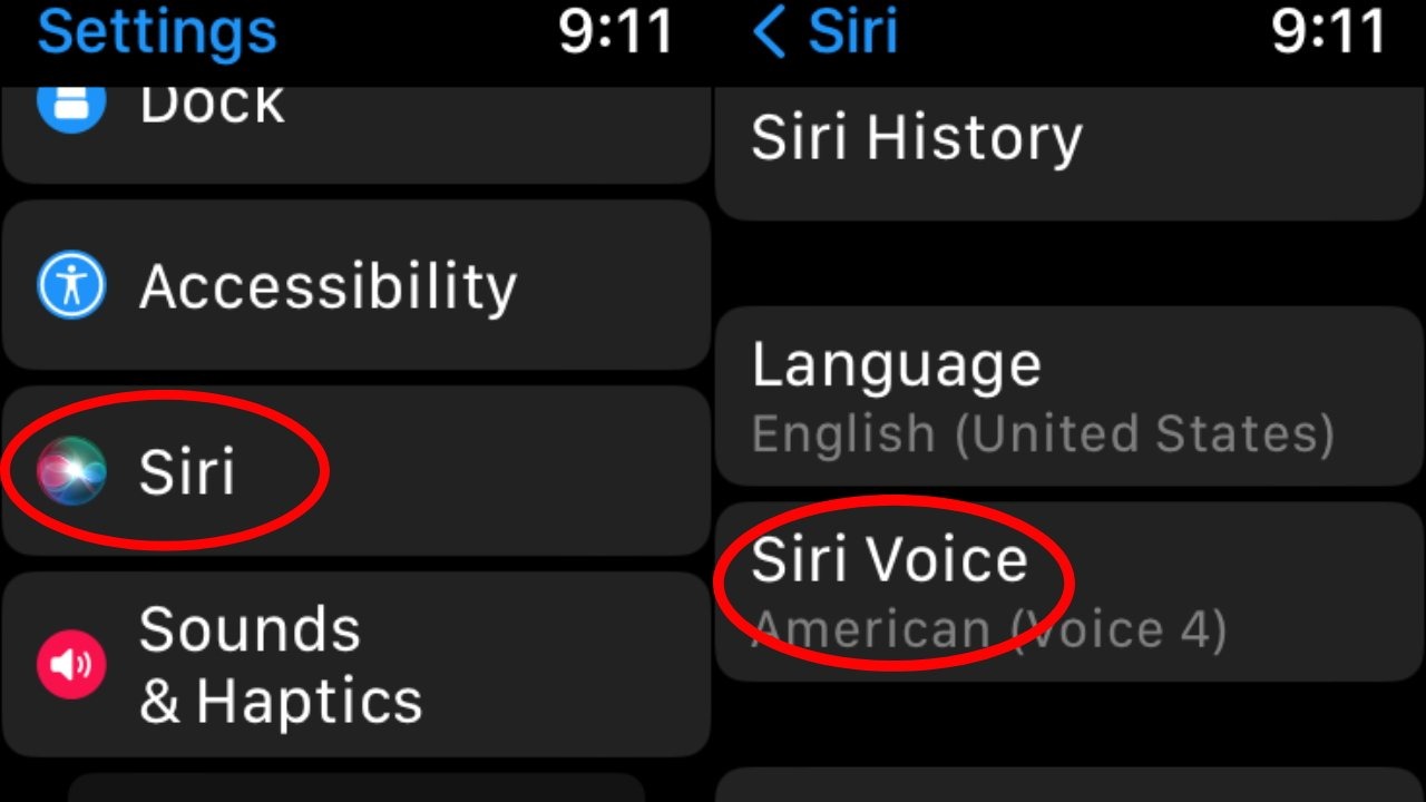 Cambiar la voz de Siri en Apple Watch. (Apple Insider)