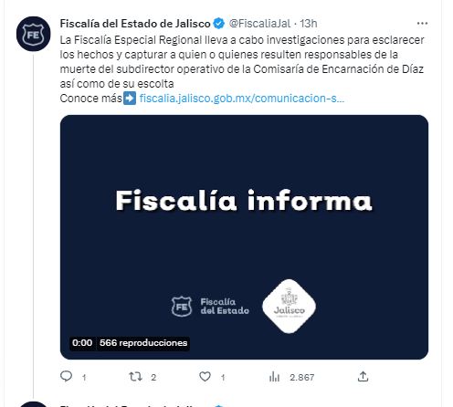 La Fiscalía abrió una carpeta de investigación por el crimen perpetrado el pasado 7 de abril (FE Jalisco)