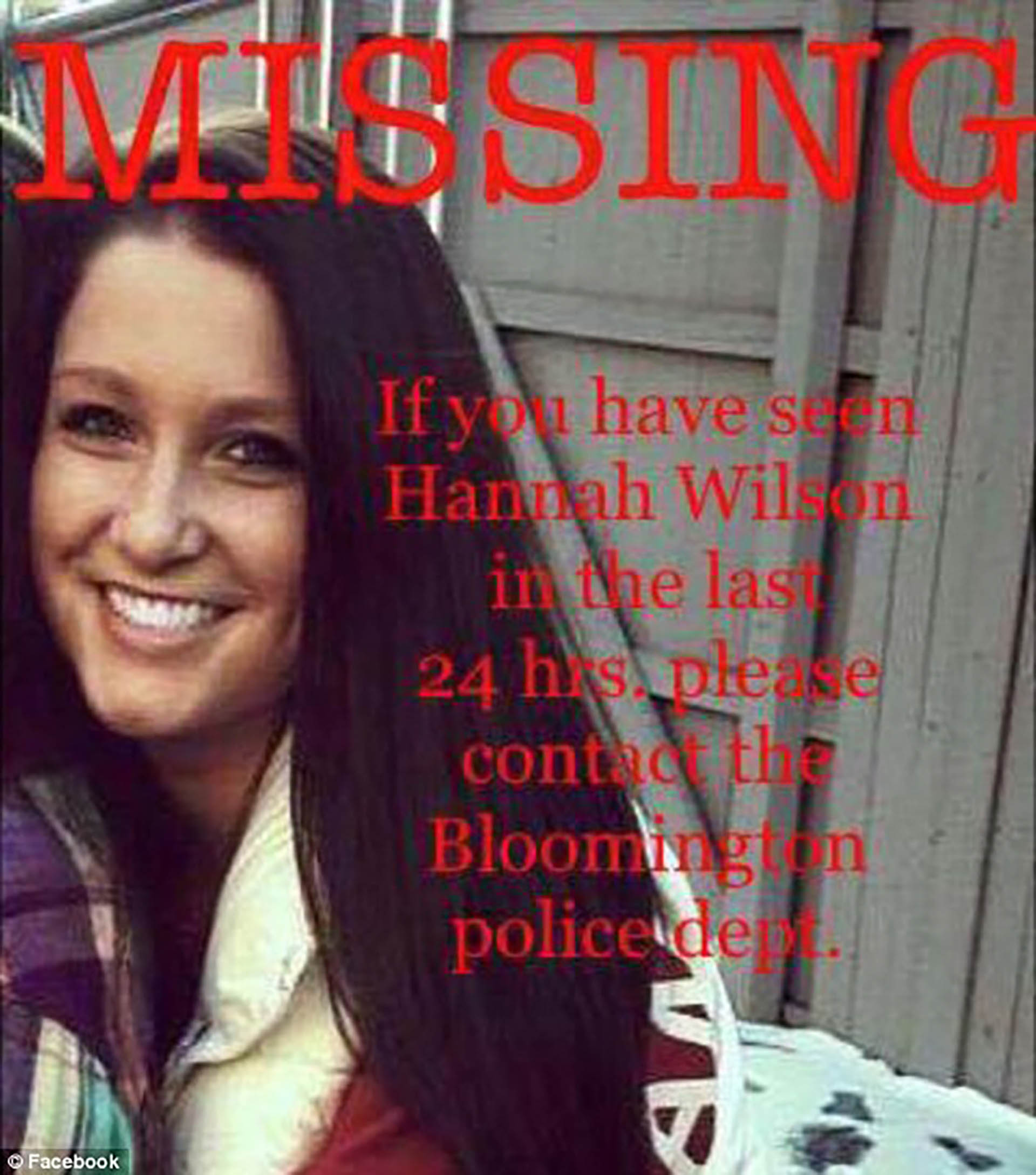 Los amigos de Hannah icieron carteles, pero el hallazgo del cuerpo interrumpió sus esperanzas de hallarla con vida (Policía Indiana)
