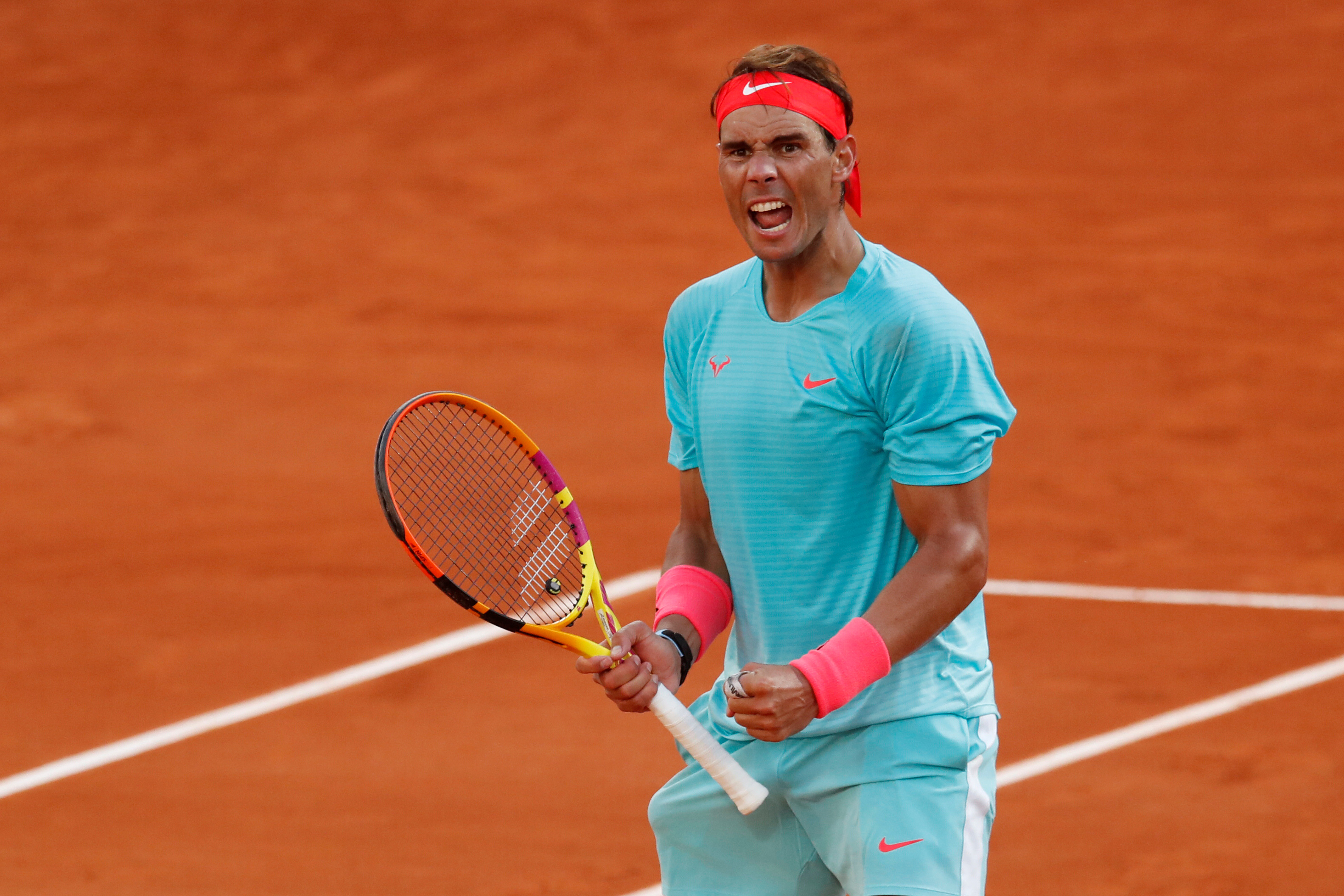 Rafael Nadal jugó a su mejor nivel ante el argentino Diego Schwartzman y jugará su decimotercera final de Roland Garros (REUTERS)