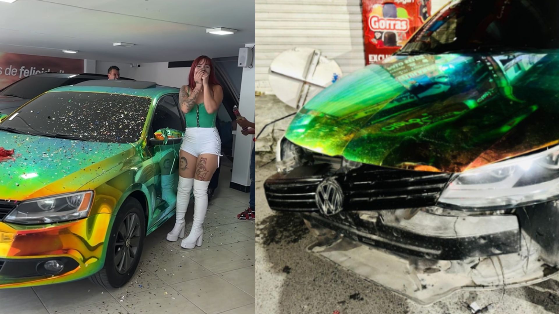 Influencer estrenó carro, pero se lo estrellaron en seguida: “Los sueños no  se prestan” - Infobae