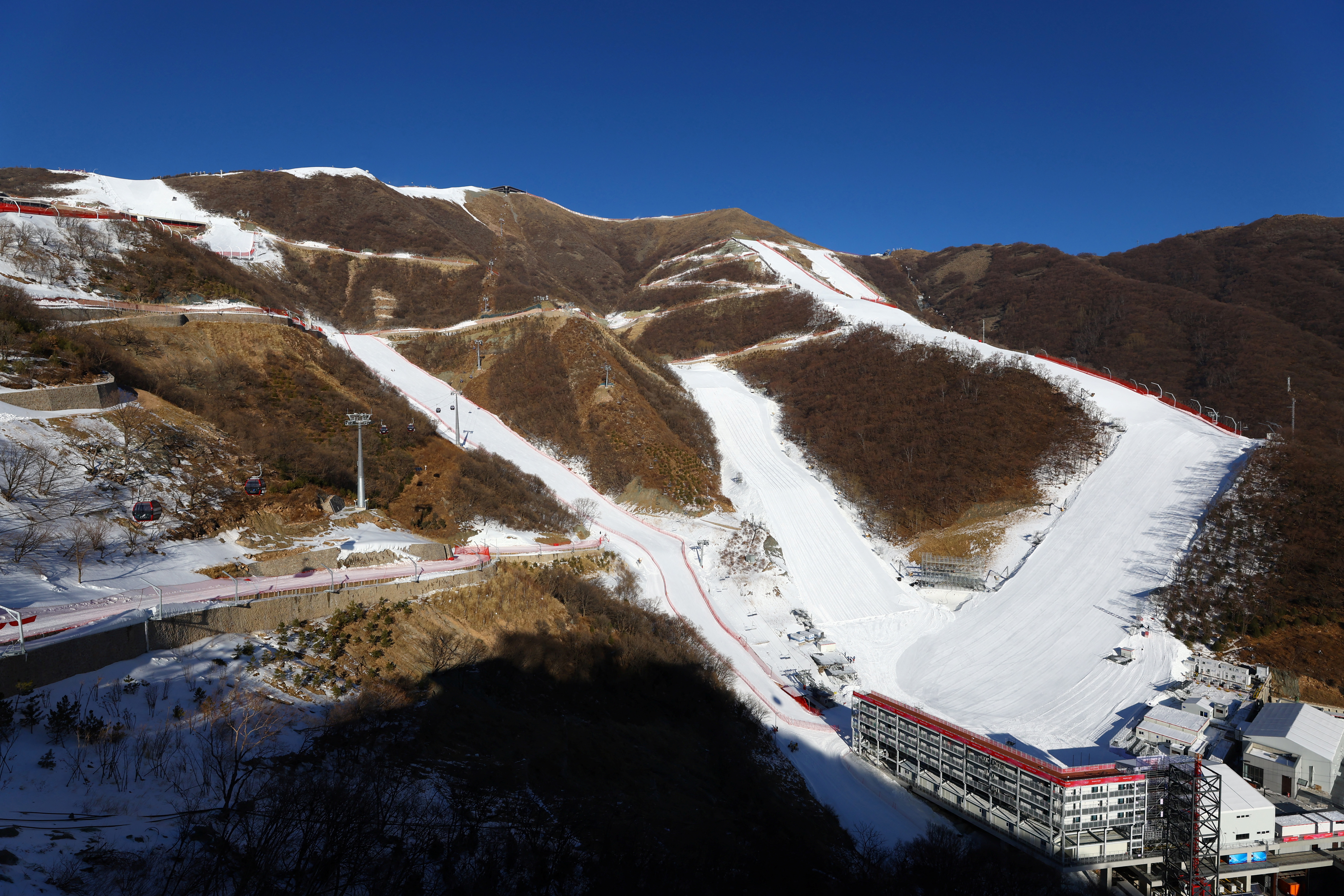 Yanqing Alpine Skiing Centre, a competition venue for Alpine Skiing during the Beijing 2022 Winter Olympics, is seen in Beijing, China January 14, 2022. REUTERS/Pawel Kopczynski