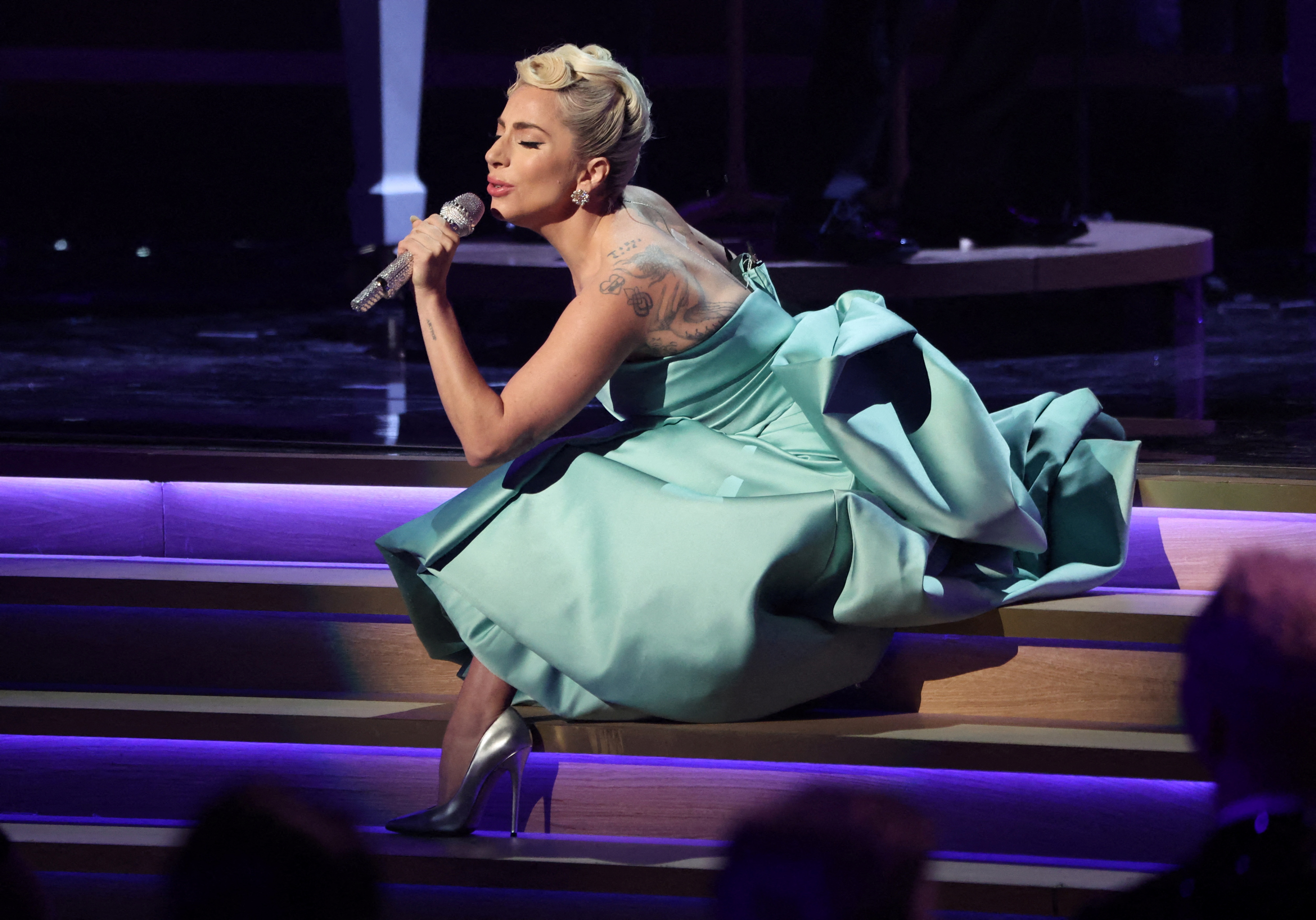 Lady Gaga cantó "Love for Sale" durante la 64th entrega anual Grammy (Foto: REUTERS/Mario Anzuoni)