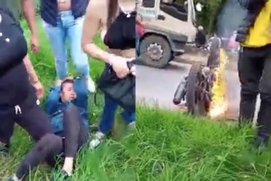 Tres Mujeres Capturaron E Incendiaron La Moto De Un Ladrón En Popayán