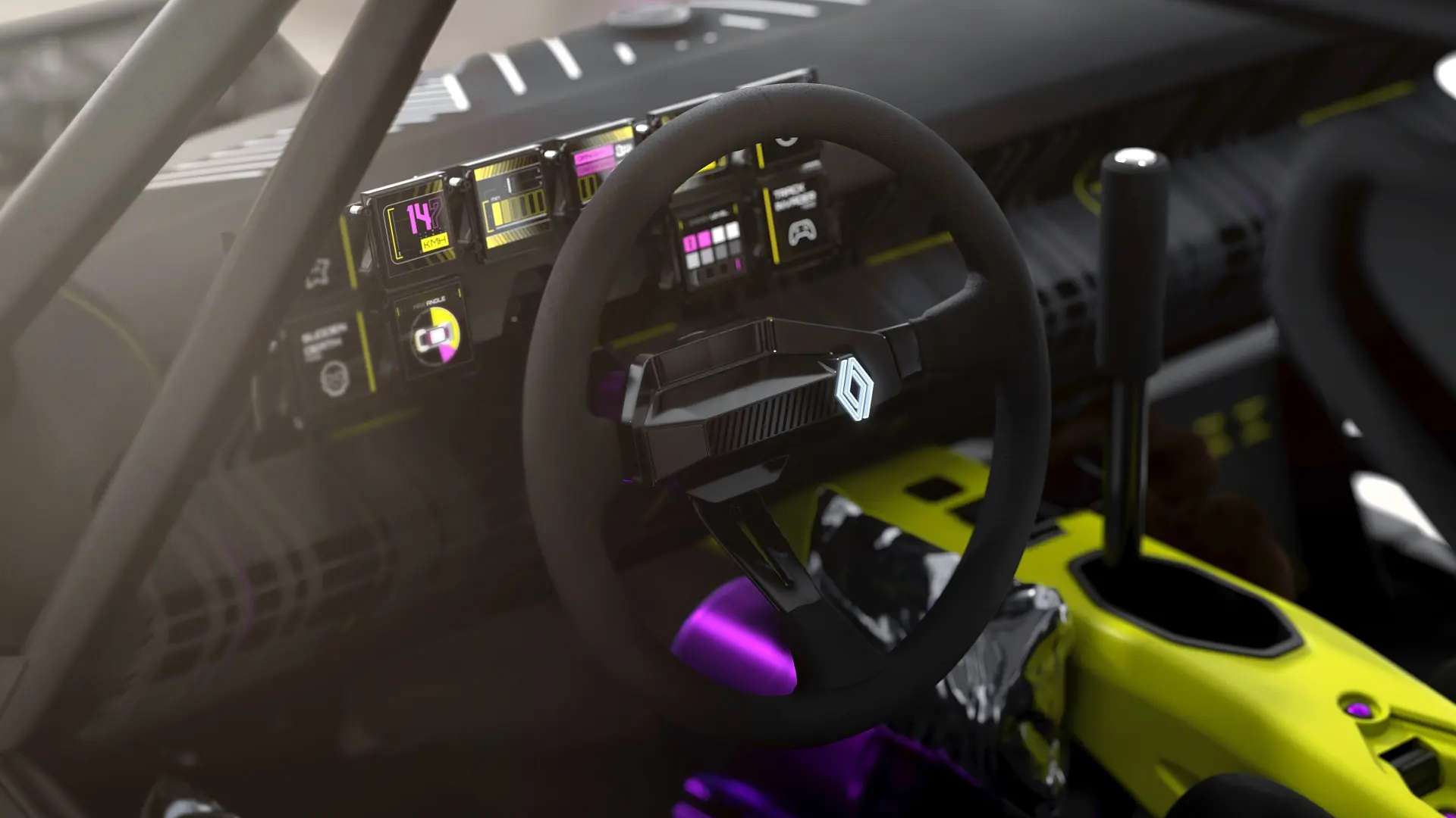 The Interior Is Digital But Retro At The Same Time, With The Design Of The Renault 5 Dashboard And Ten Mini Screens To Provide Information On All Parameters To The Driver-Pilot