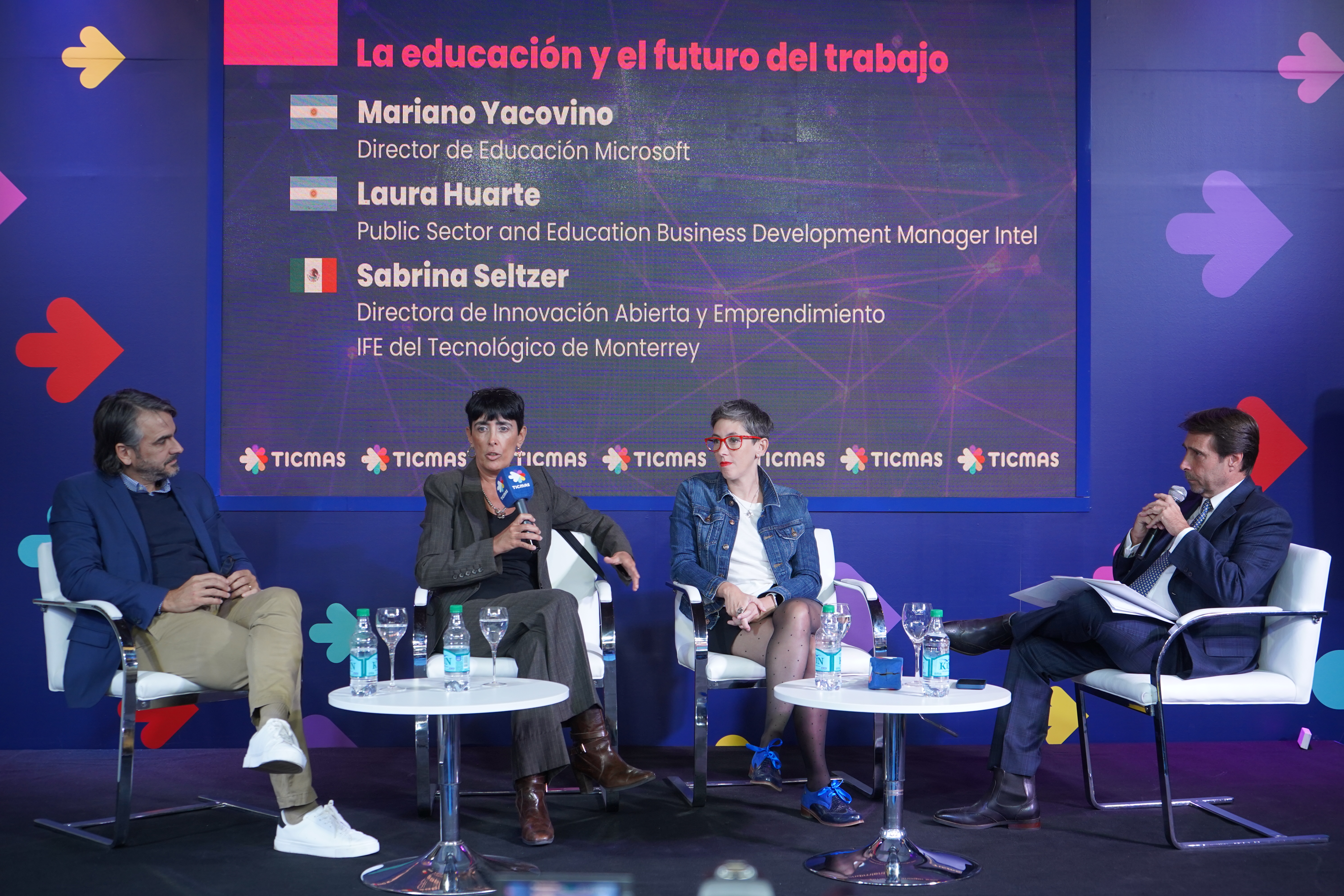 Artificial intelligence, the future of work and changes in education: topics addressed by Mariano Yacovino, Laura Huarte and Sabrina Seltzer speak in a panel moderated by Eduardo Feinmann (Photo: Agustín Brashich)