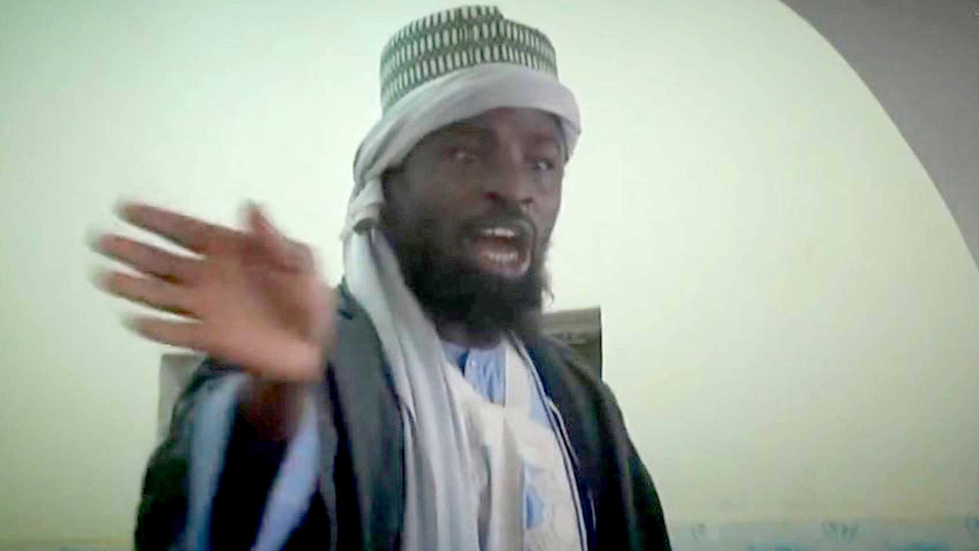 Abubakar Shekau anunciando que Boko Haram era la filial del ISIS en Nigeria (AFP)