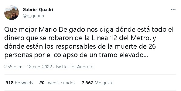 El legislador arremetió contra Mario Delgado tras la solicitud de desafuero que presentará Morena (Foto: Twitter/ @g_quadri)