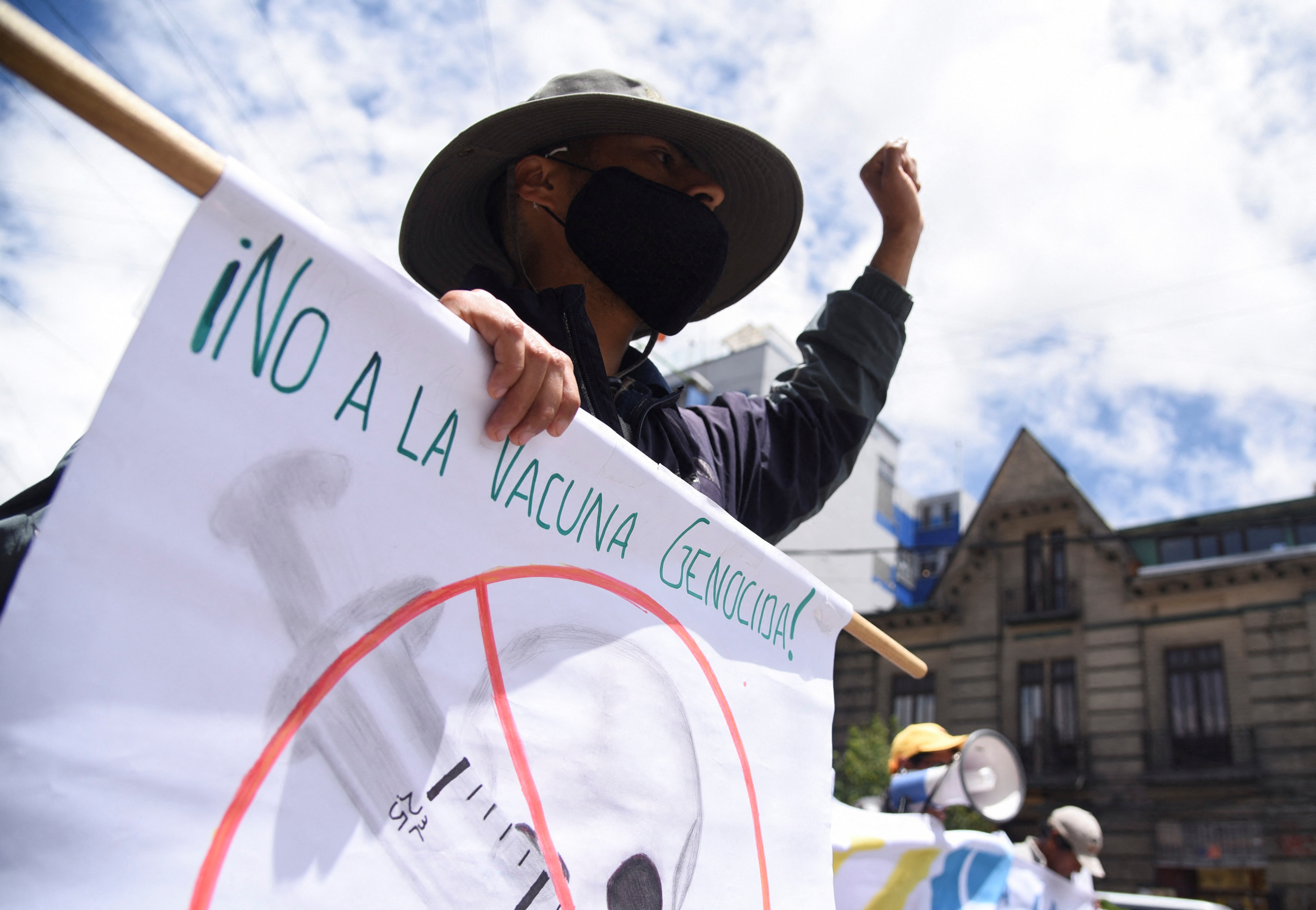 Marcha de antivacunas en La Paz (REUTERS/Claudia Morales)