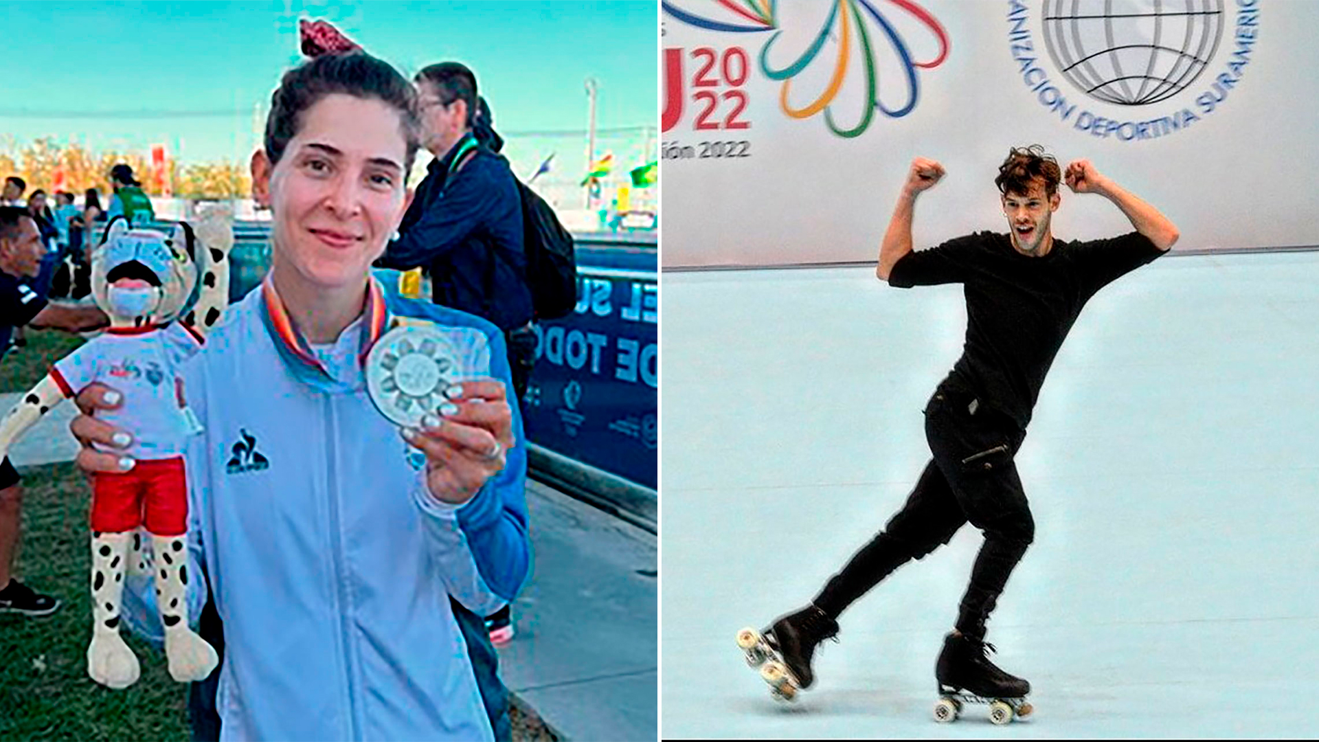 Plata: Rocío Berbel Alt en 10.000 metros puntos más eliminación del patinaje de velocidad. Bronce: Juan Francisco Sánchez en la prueba solo danza del patinaje artístico (@DeportesAR)