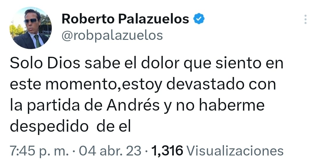 Roberto Palazuelos dijo sentirse devastado (foto:twitter/robpalazuelos)