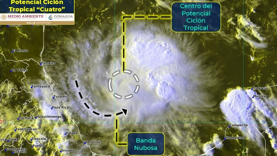Alertan que ciclón tropical 4 se convertirá en tormenta tropical: trayectoria y estados afectados en México