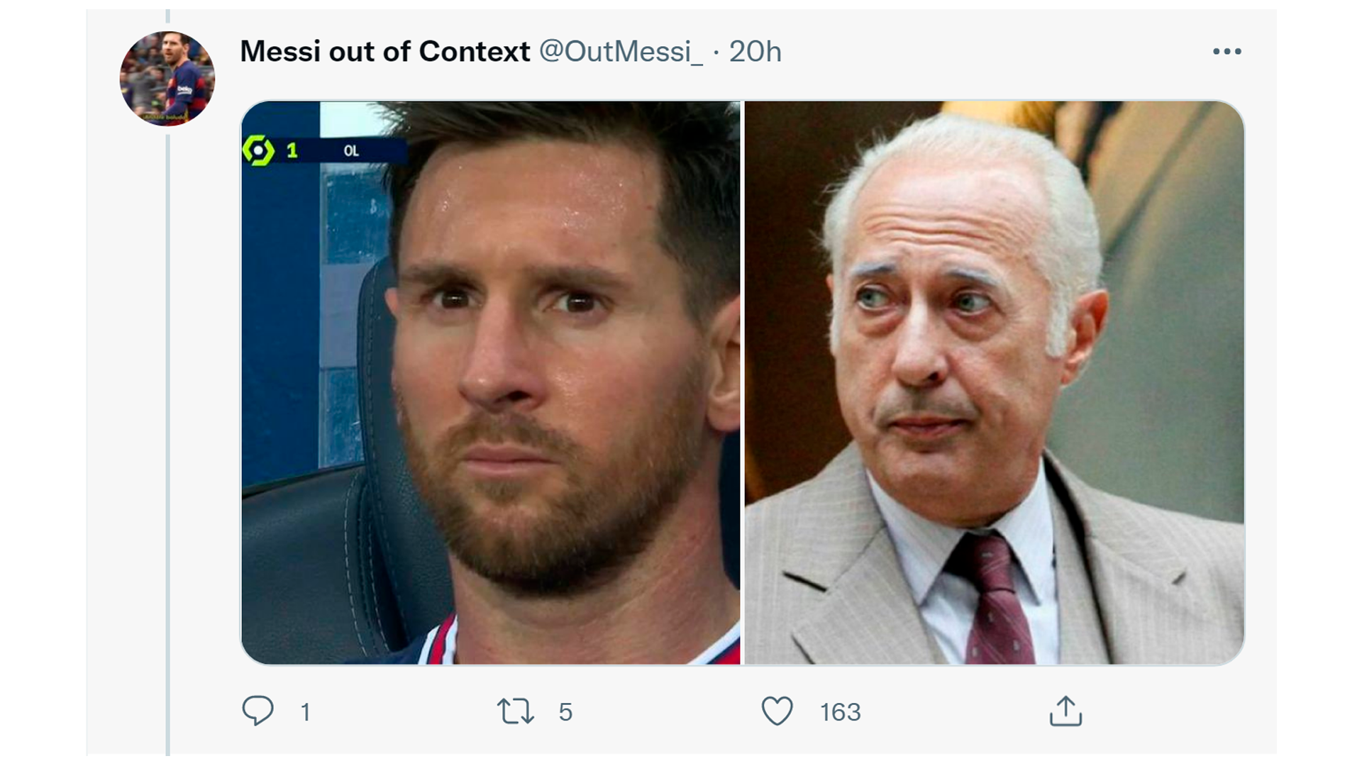 Messi y Francella, serios