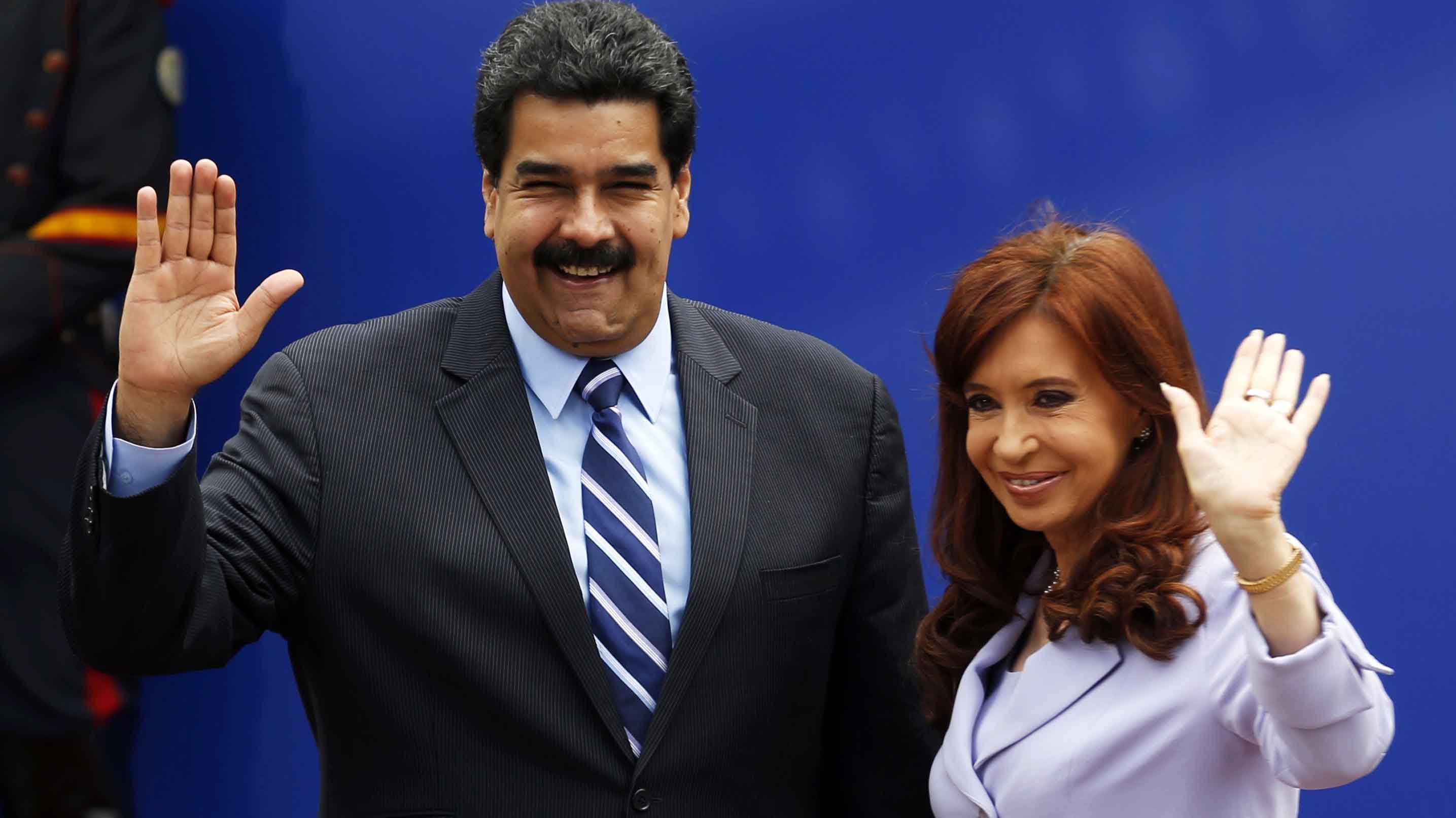 Nicolás Maduro junto a Cristina Kirchner en una cumbre del Mercosur