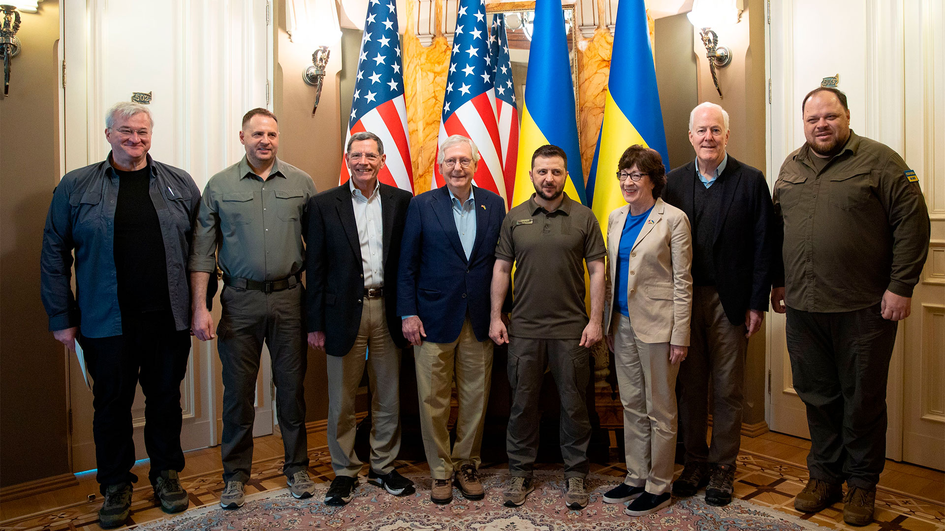 Zelensky recibió a una delegación del Senado de EEUU (Presidencia de Ucrania/Facebook)