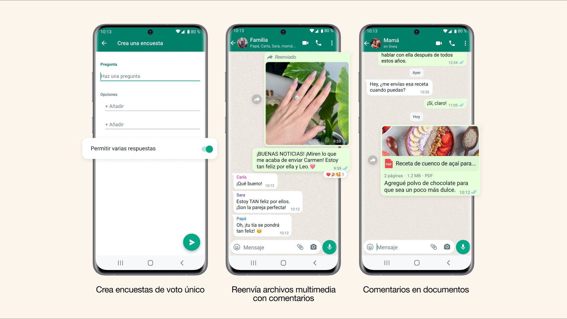 WhatsApp mejora las encuestas y el envío de archivos