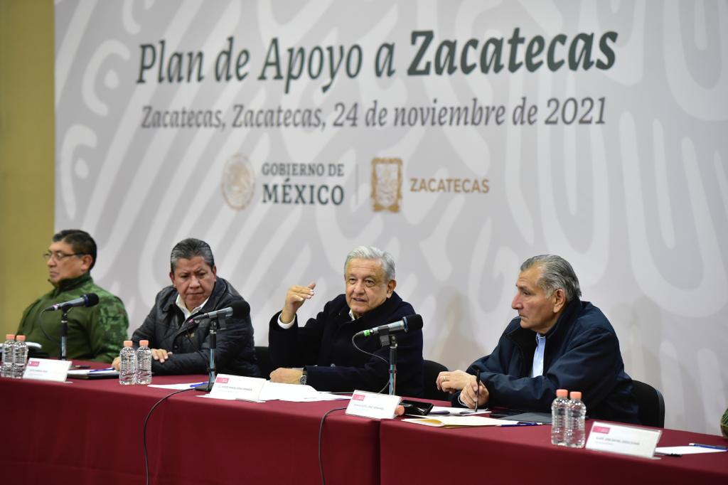 El pasado 24 de noviembre, Andrés Manuel López Obrador visitó Zacatecas para presentar un Plan de Apoyo debido a la intensa ola de violencia (Foto: Presidencia de México)