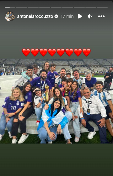 La historia que compartió Antonela en su Instagram: La familia Messi al completo 