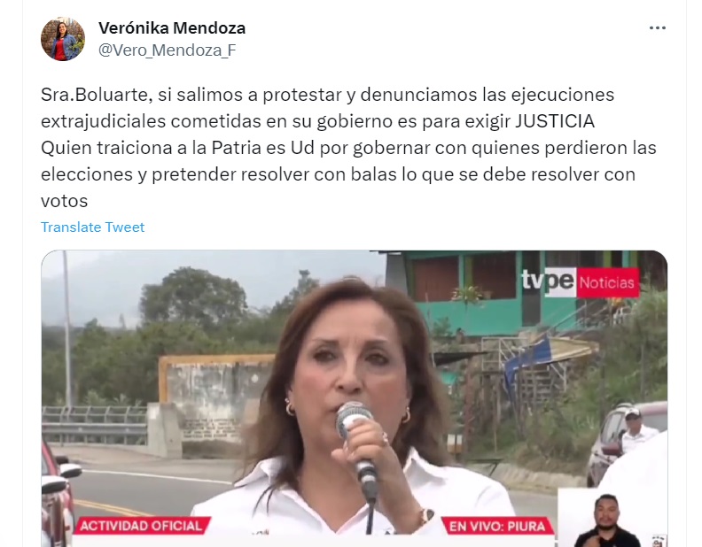 Pronunciamiento de Verónika Mendoza