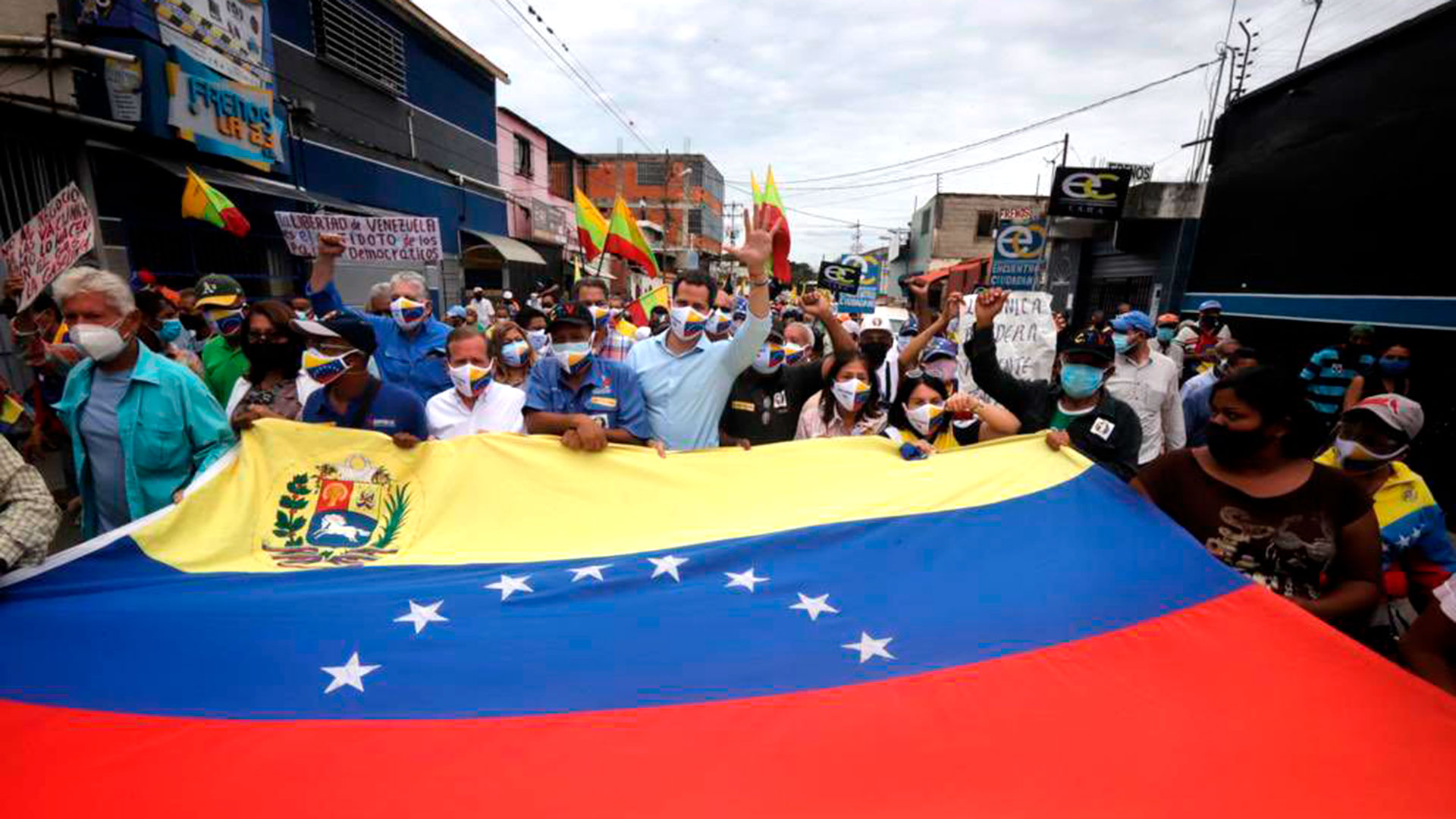 Juan Guaidó participó de una de las marchas del 1 de mayo (@jguaido)