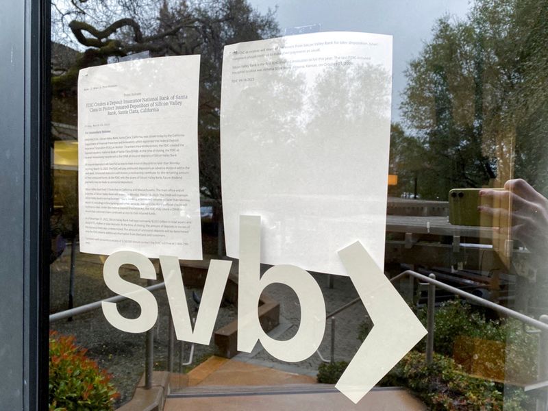 FILE PHOTO: A closed Silicon Valley Bank office in Menlo Park, California, United States, March 10, 2023. REUTERS/Jeffrey Dastin