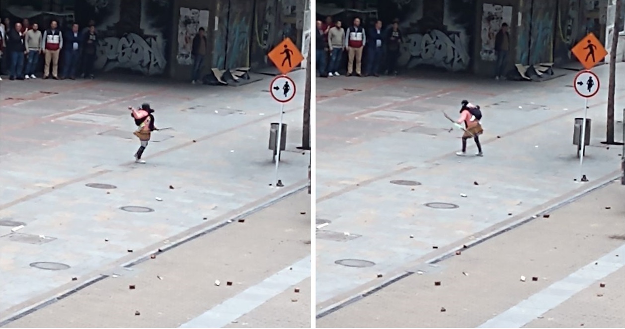 Indígena Fue Grabada Tirando Piedras A La Policía En Bogotá Mientras