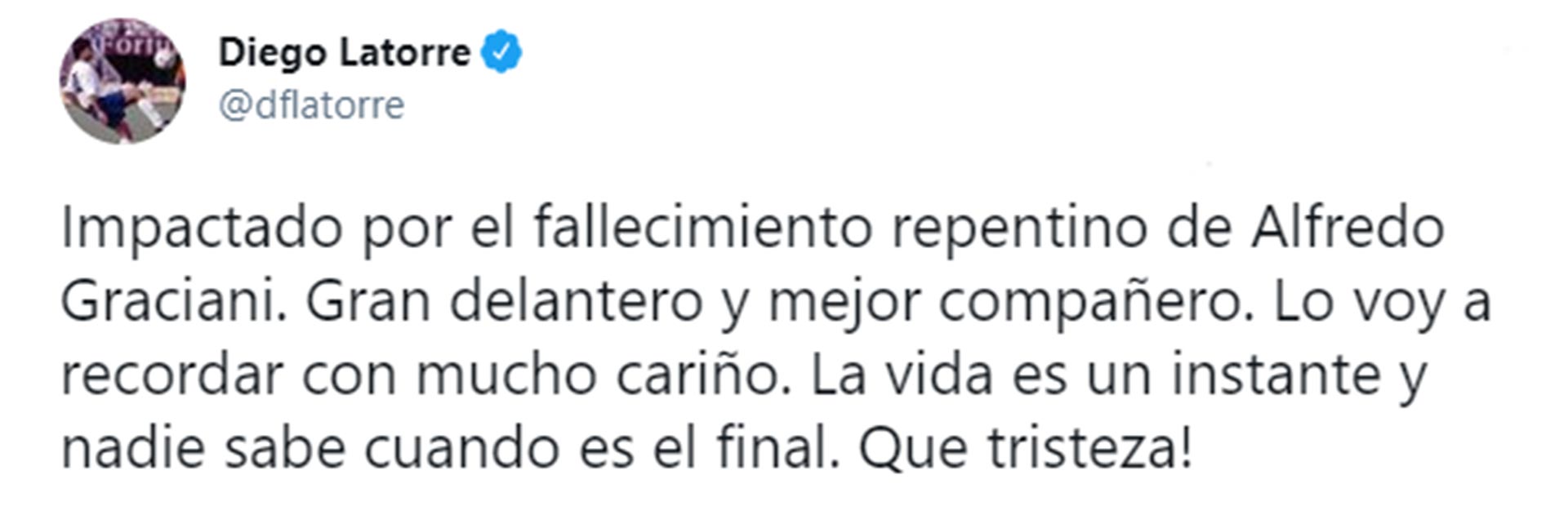 Diego Latorre fue uno de los primeros en despedir al Murciélago