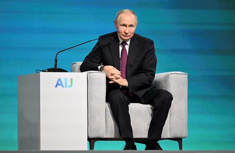 El presidente ruso Vladimir Putin en la conferencia internacional Artificial Intelligence Journey en Moscú