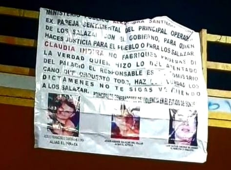 Las narcomantas también señalaron a la titular del MP como ex pareja del principal líder de Los Salazar (Foto: Especial)