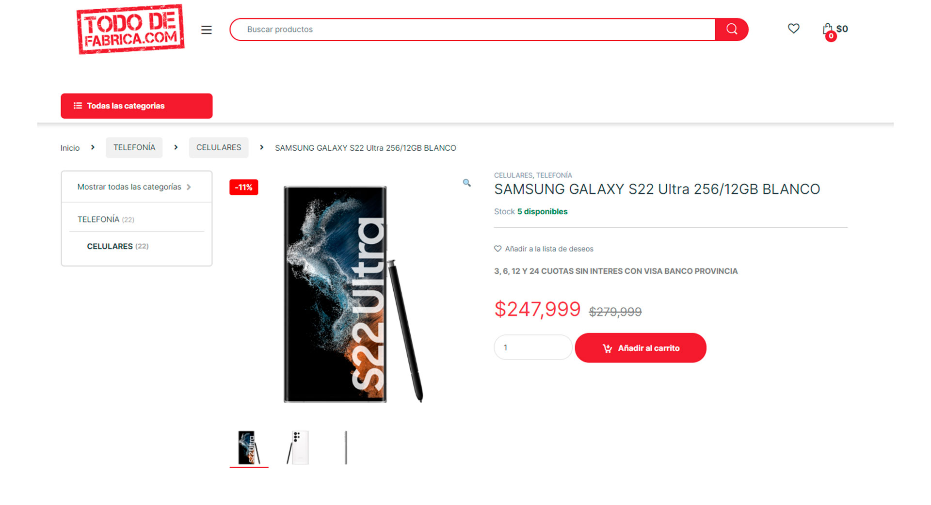 También hay distintos modelos de Samsung disponibles. El S22 Ultra es el de más alta gama