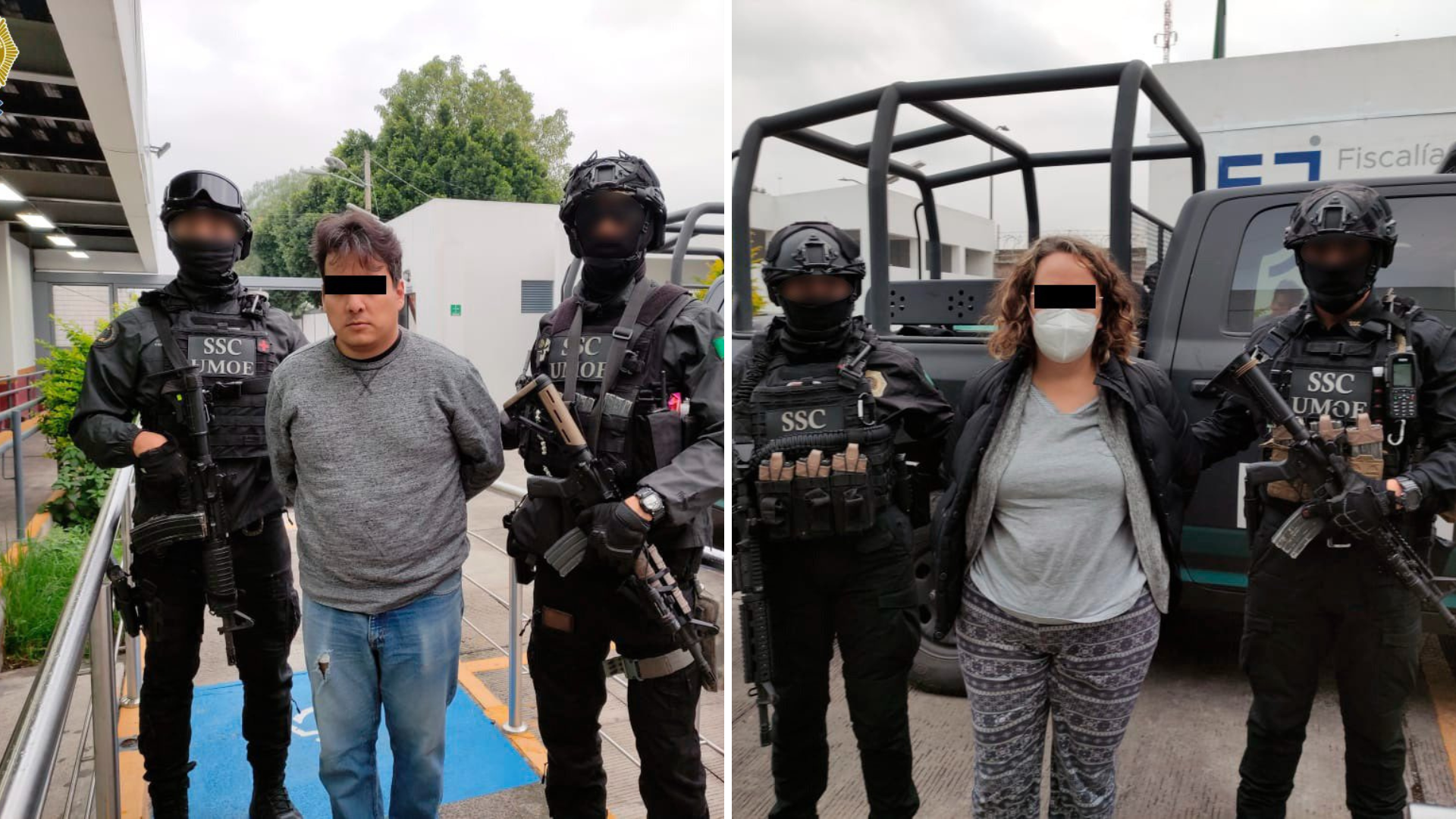 Ambas personas fueron detenidas en la Alcaldía Tlalpan. (Fotos: SSC)