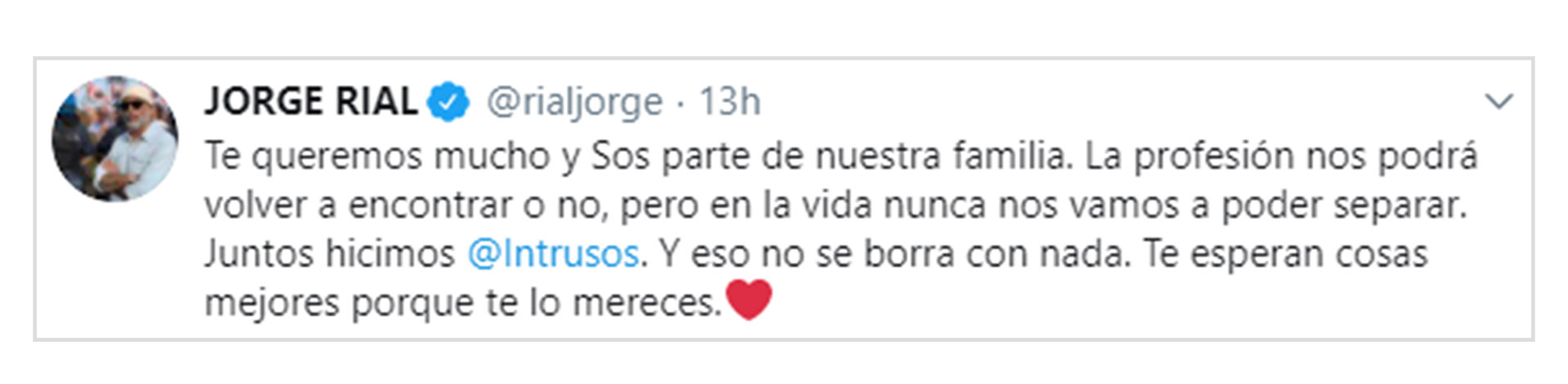 El mensaje de Jorge Rial para Daniel Ambrosino (Twitter)