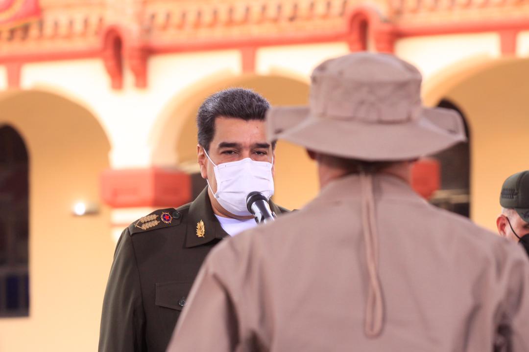 Nicolás Maduro durante un acto de ascensos de la Milicia Bolivariana 