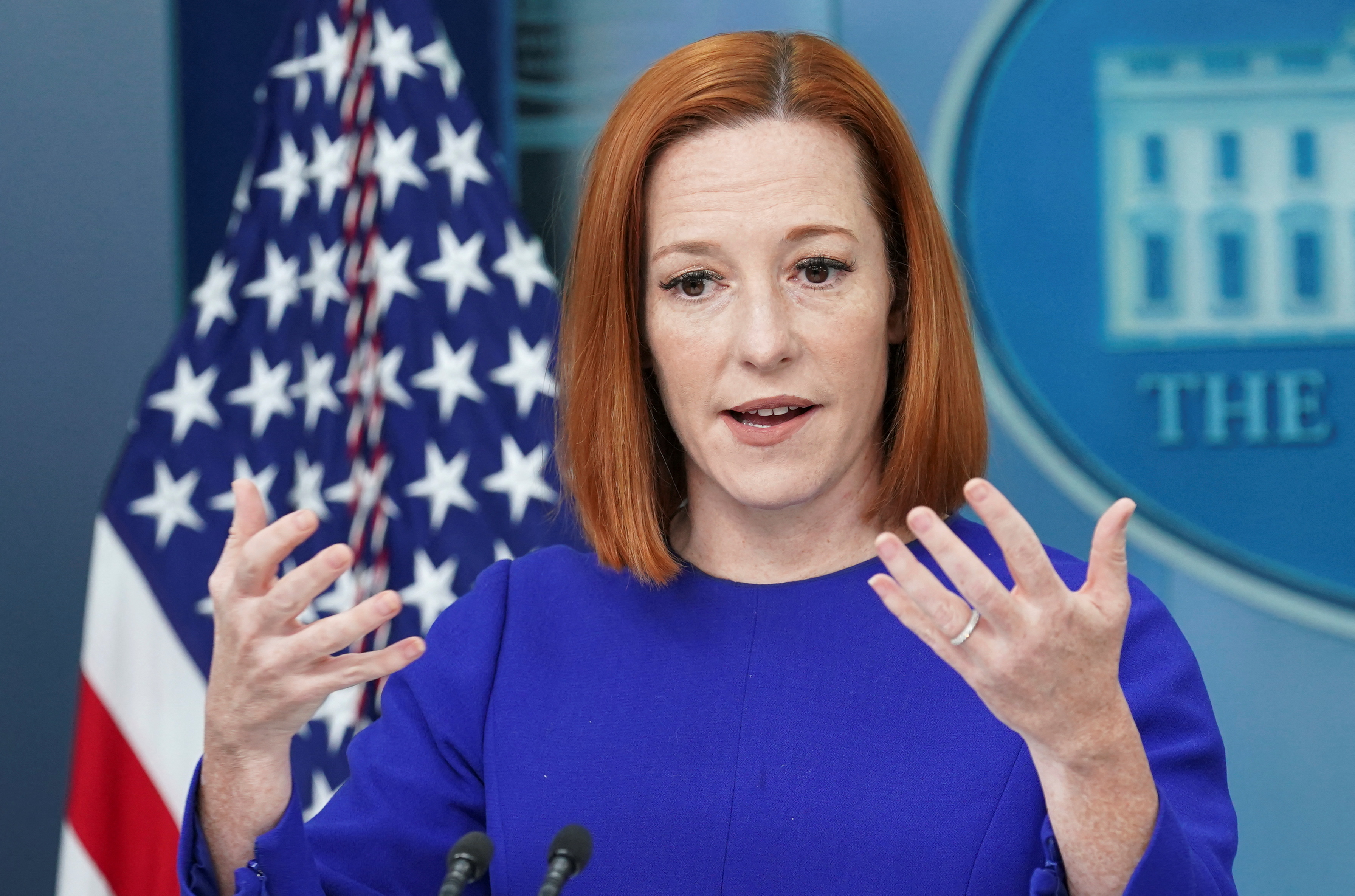 La secretaria de prensa de la Casa Blanca, Jen Psaki, dijo a periodistas que Estados Unidos “nunca ha descartado” la opción de brindar ayuda a los países del flanco oriental (REUTERS/Kevin Lamarque)