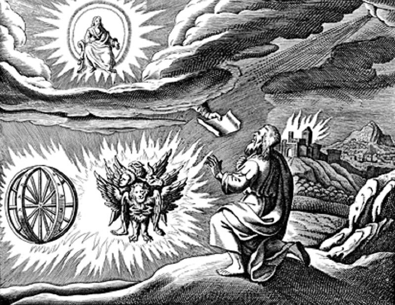 El profeta Ezequiel describe ruedas que centelleaban como piedras preciosas y seres con caras de animales.