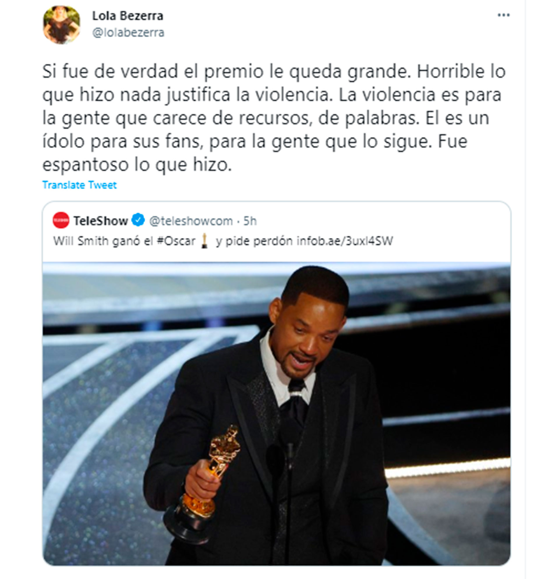 Escándalo en los Oscar: la reacción de los famosos argentinos