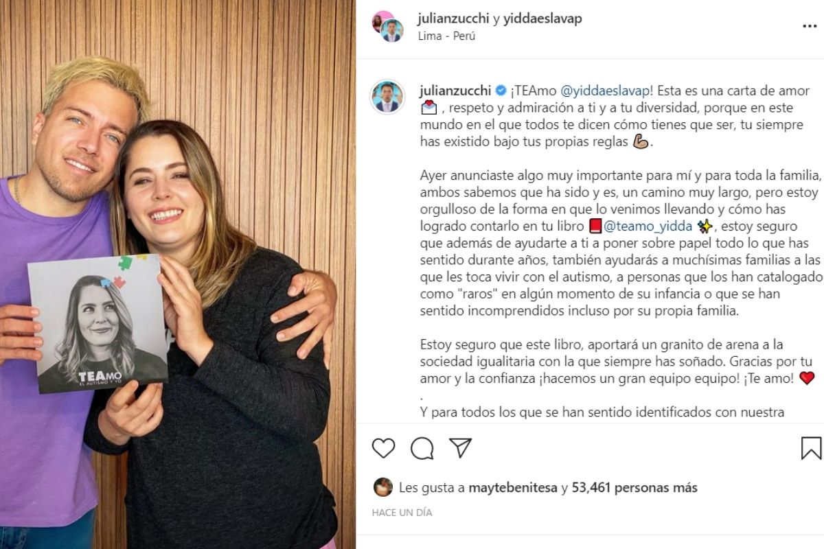 Julián le envió un emotivo mensaje a su pareja. (Foto: Captura Instagram)