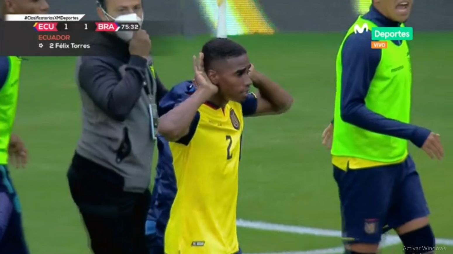 Félix Torres puso el 1-1 en Ecuador vs Brasil por Eliminatorias Qatar 2022.