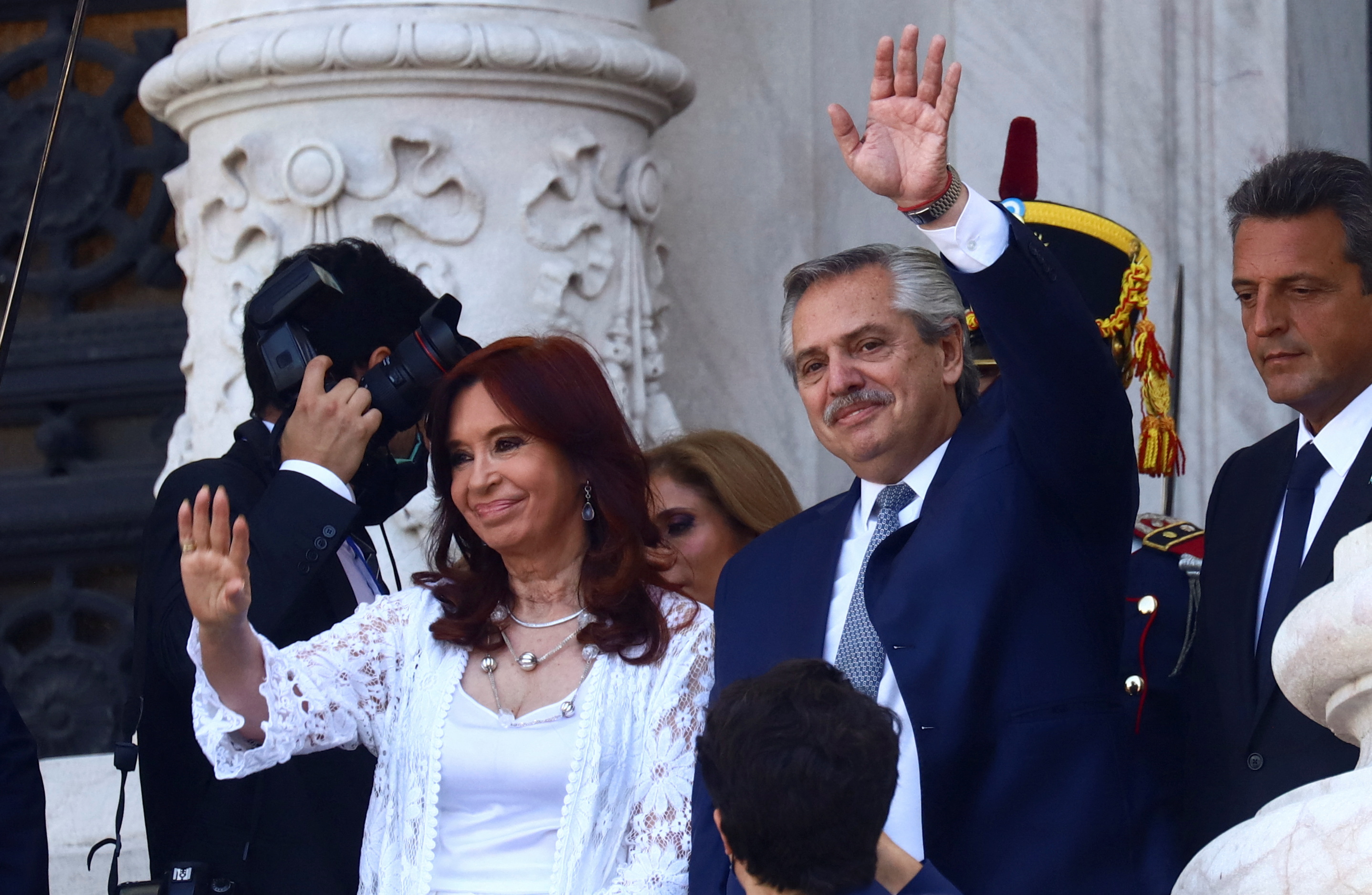 Cristina Kirchner, Alberto Fernández y Sergio Massa, en la última apertura legislativa. Unidad formal