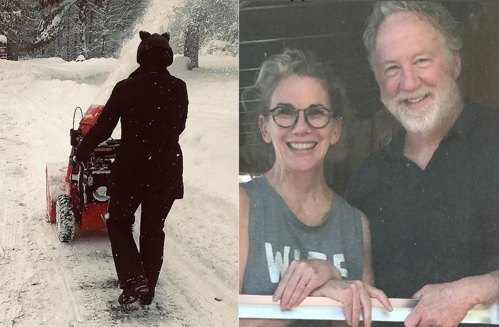 Winter and summer in their new house: the couple have been married for nine years and chose the outskirts of the New York Catskills to start from scratch