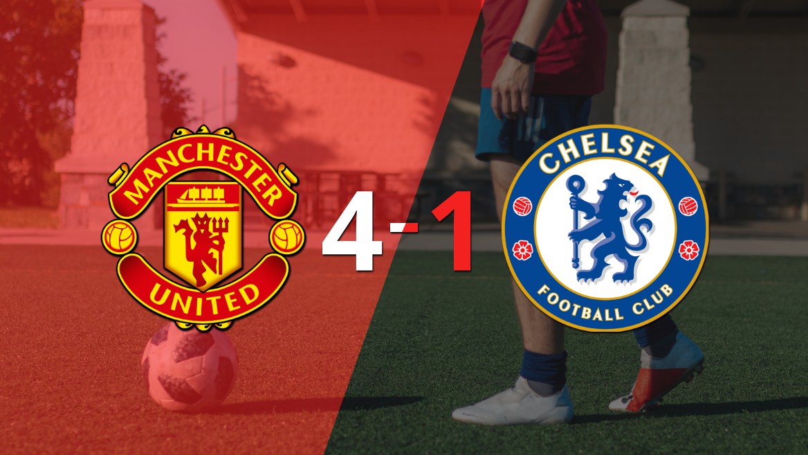 Chelsea fue superado fácilmente y cayó 4-1 contra Manchester United
