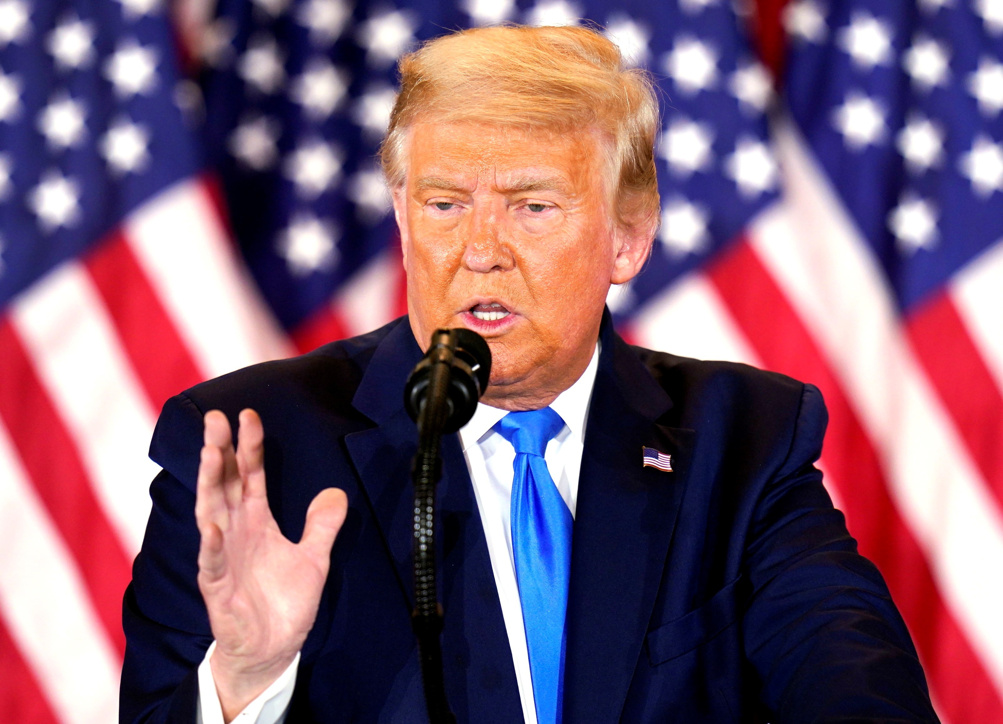 Trump habla en la noche de las elecciones en un evento en la Casa Blanca en Washington, DC. (EFE/EPA/CHRIS KLEPONIS)