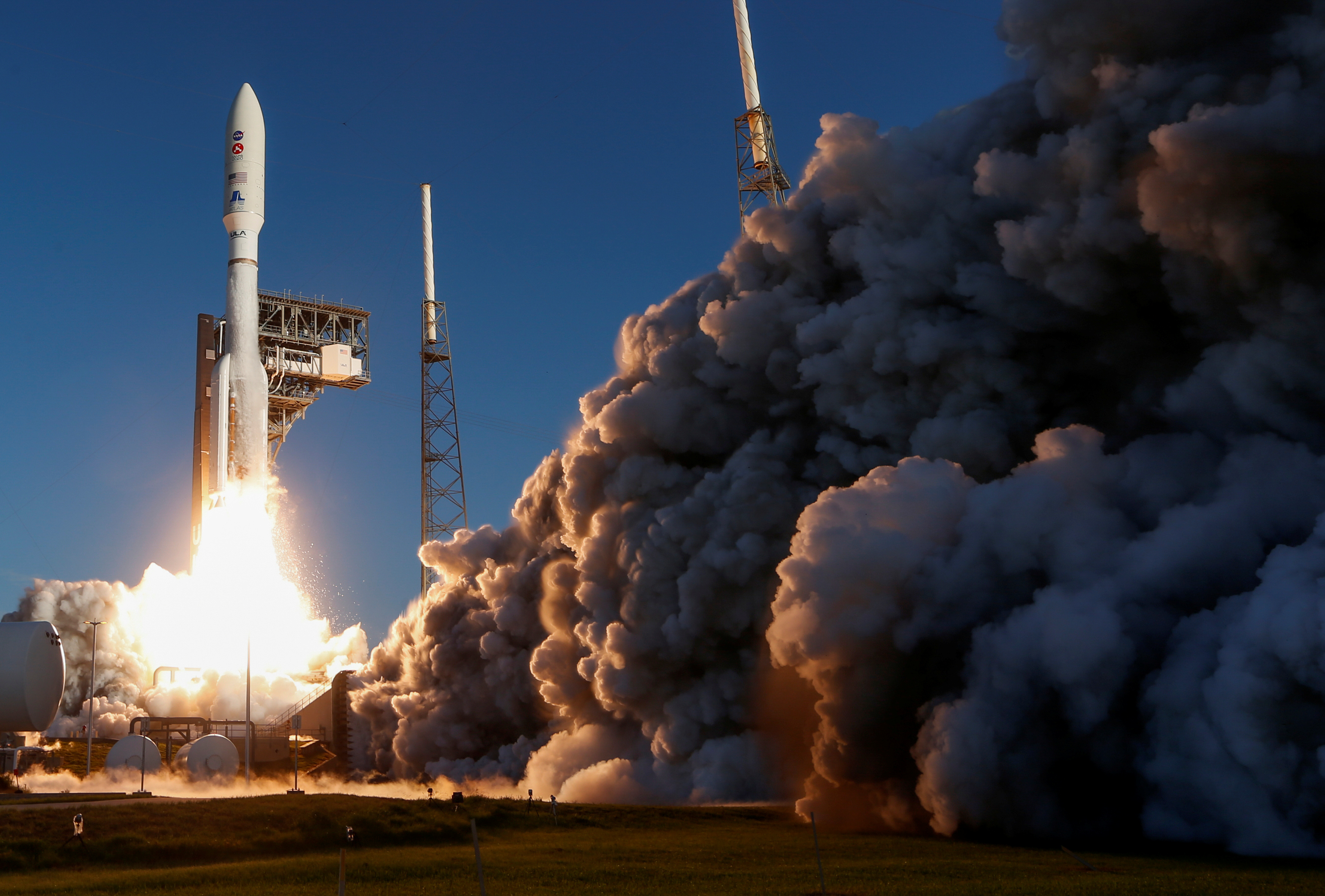 El cohete de United Launch Alliance Atlas V que carga el rover Perseverance en su despegue de Cabo Canaveral el 30 de julio, (REUTERS/Joe Skipper)