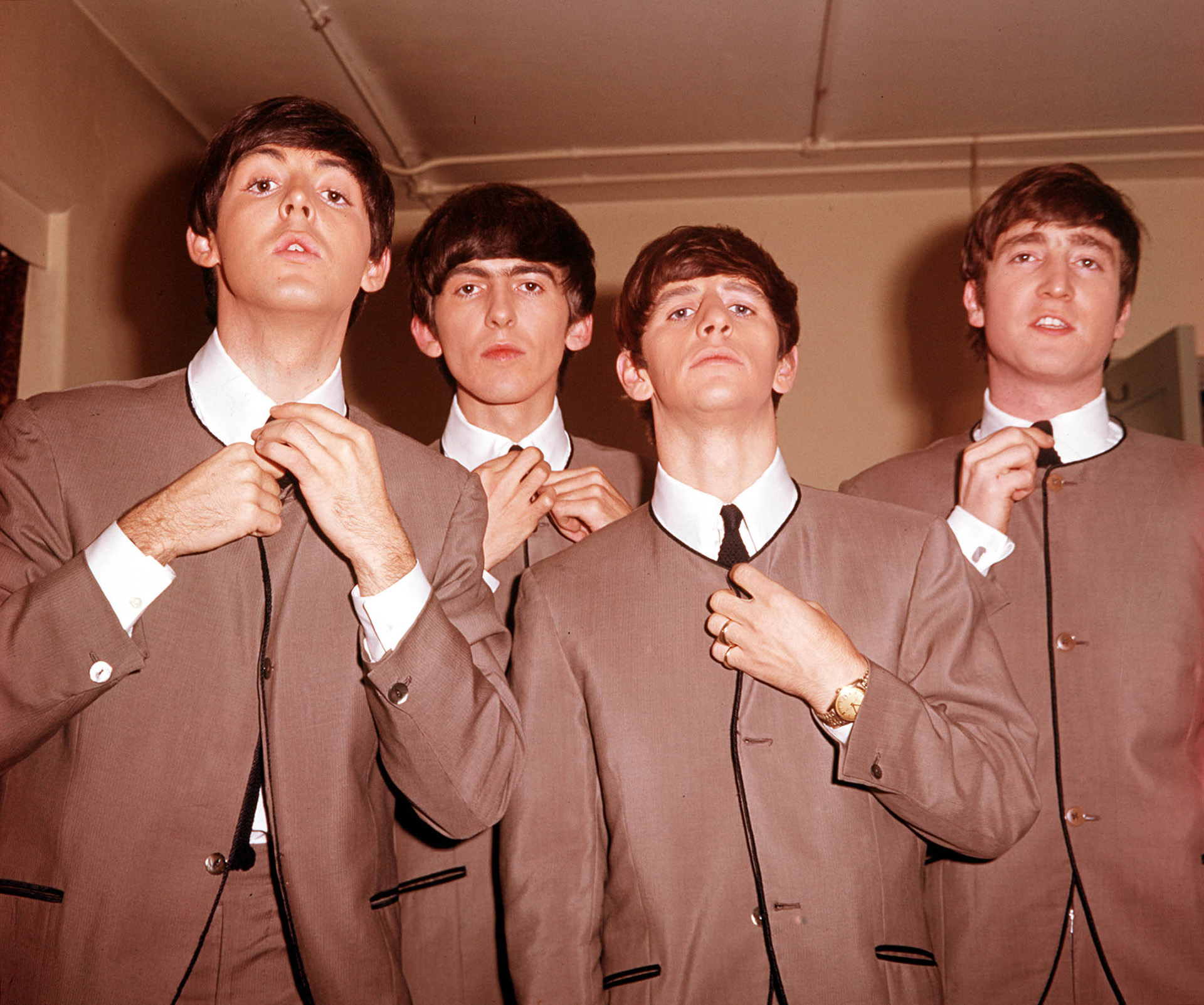 Paul McCartney, George Harrison, Ringo Starr, and John Lennon, 1963 (Popperfoto/Getty Images)