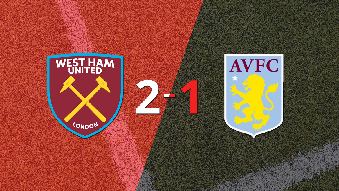 Con la mínima diferencia, West Ham United venció a Aston Villa por 2 a 1