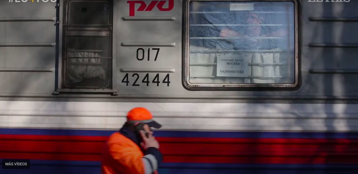 Tren ruso en la estación de Kybartai, en la frontera de Lituania con Kaliningrado. Por allí llegan la mayoría de los productos rusos a su enclave de Báltico. (Bielorusian Times)