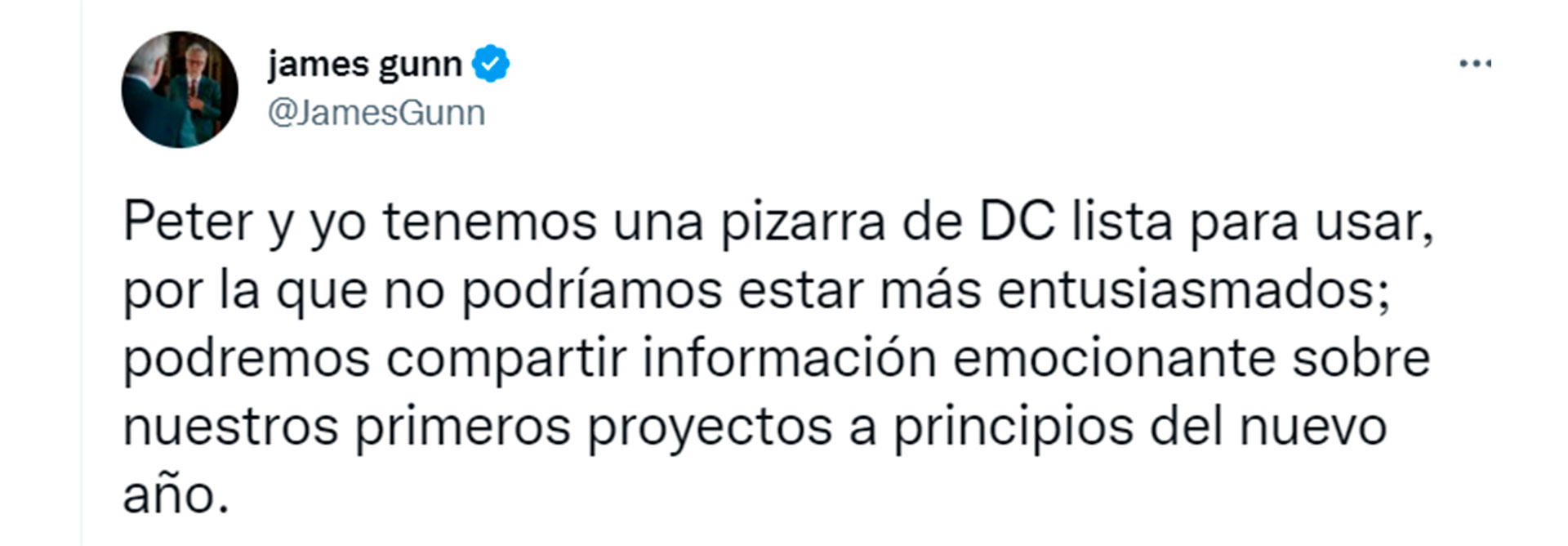 Gunn comentando sobre la nueva etapa de DC Studios en la que Henry Cavill no estará. (Twitter)